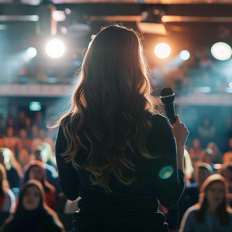 speaking engagement on stage in front of crowd - Designing Grace Leadership Development in Columbia SC